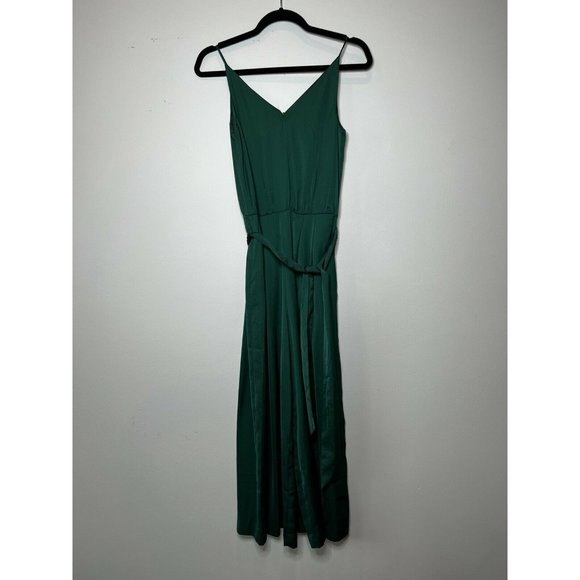 NWT H&M Wide Leg Crop Jumpsuit Emerald Green Belt Zip Up Size US 0 EU32 - Picture 12 of 12